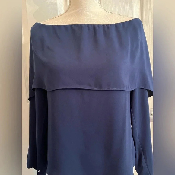 Naked Zebra off‎ the shoulder top in a navy color size S NWT - Picture 5 of 11